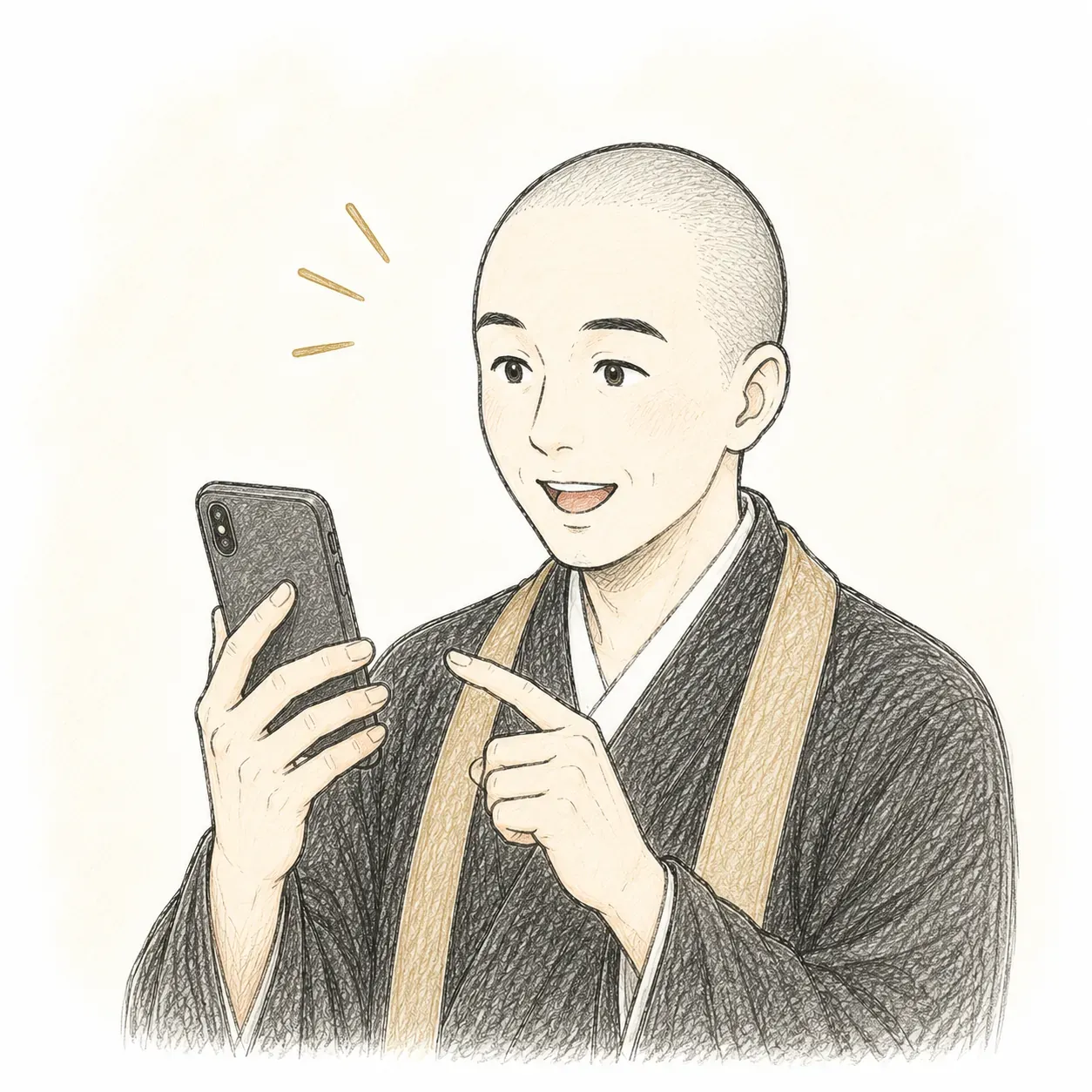 記録を見ながら落ち着いて対応する住職